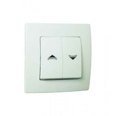Διακόπτης Μπουτόν Ρολλών Χωνευτός Λευκό Makel Lillium