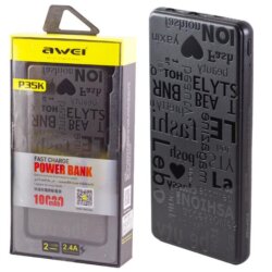 Power Bank Awei P35k Foritos Fortistis High Capacity Fast Charging Dual Usb 10000mah